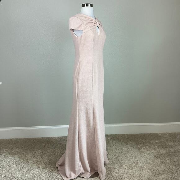 Adrianna Papell Women's Formal Dress Size 8 Pink Metallic A-Line Evening Gown - Picture 3 of 10